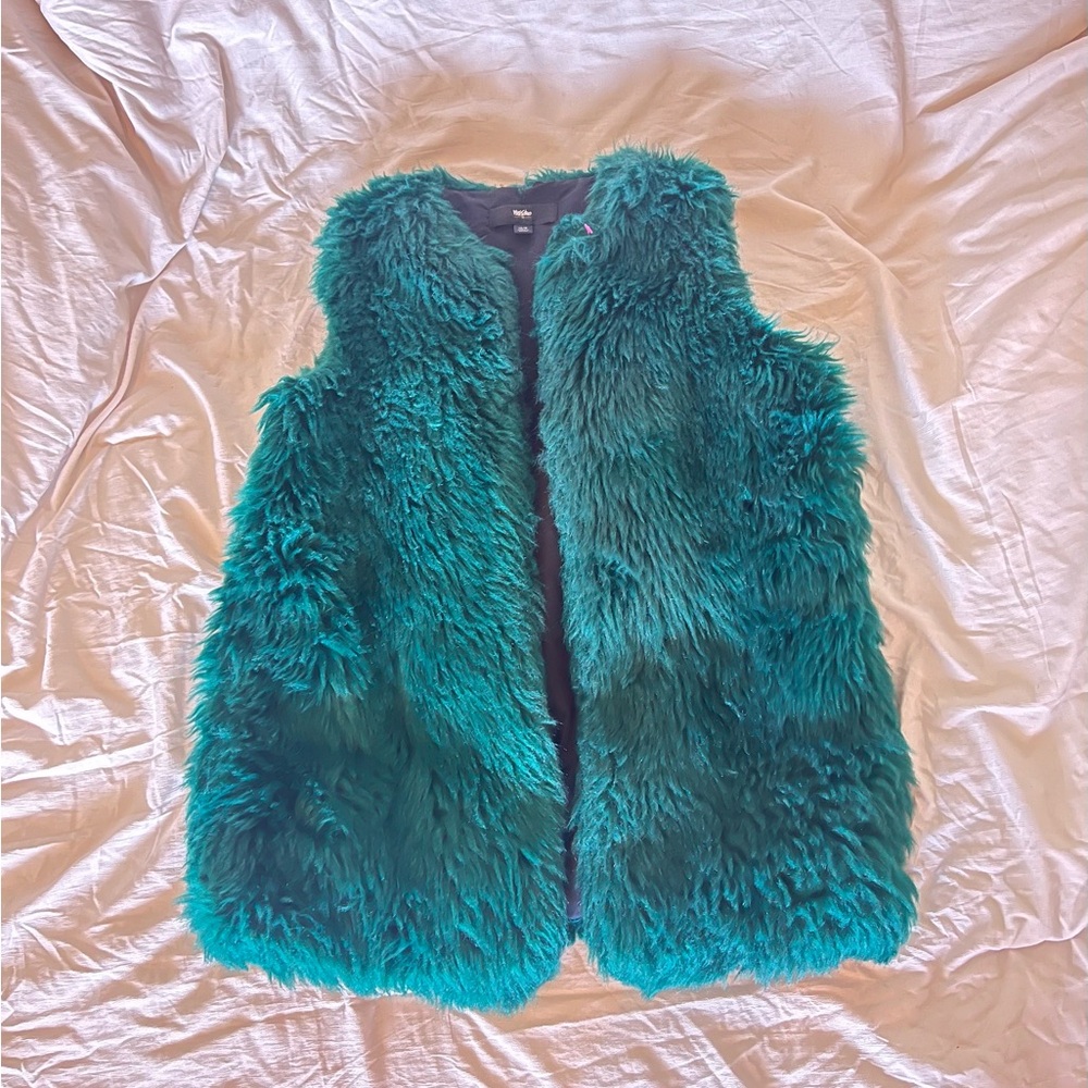 Teal Faux Fur Vest